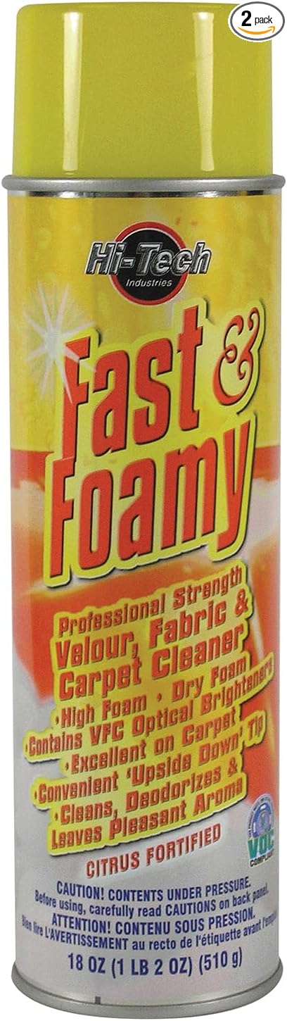 Fast & Foamy Carpet Cleaner 18 oz Spearmint Scented Upholstery Spray,2 Pack