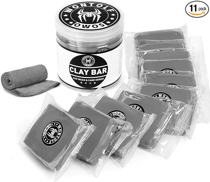 Wontolf 10 Pack Clay Bars Auto Detailing Premium Grade Magic Clay Bar Kit Car Detailing Kit with Washing and Adsorption