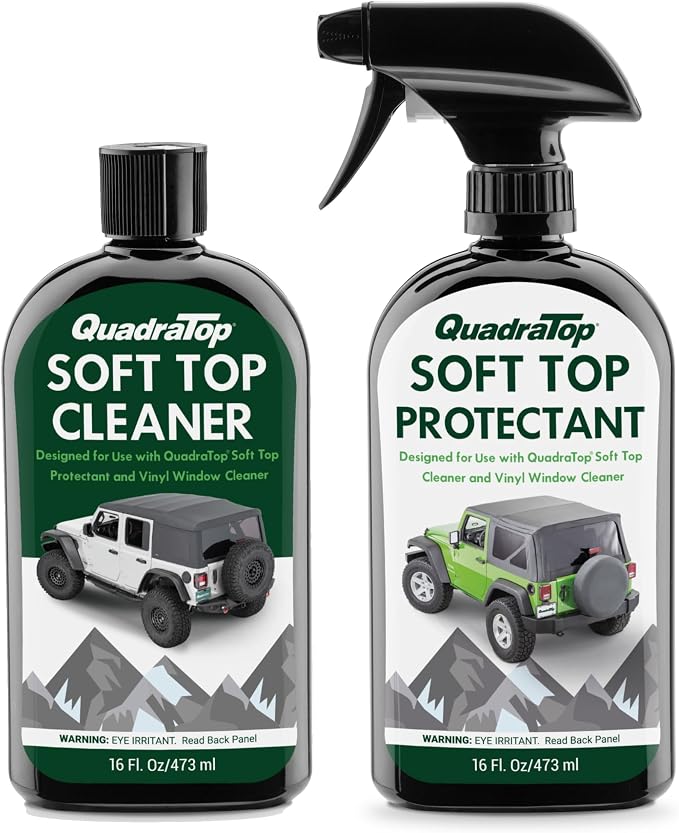 Soft Top Cleaner & Protectant 2-Piece Set - Wash and UV Protectant for Wrangler & Gladiator Soft Tops - Vinyl Window Cla