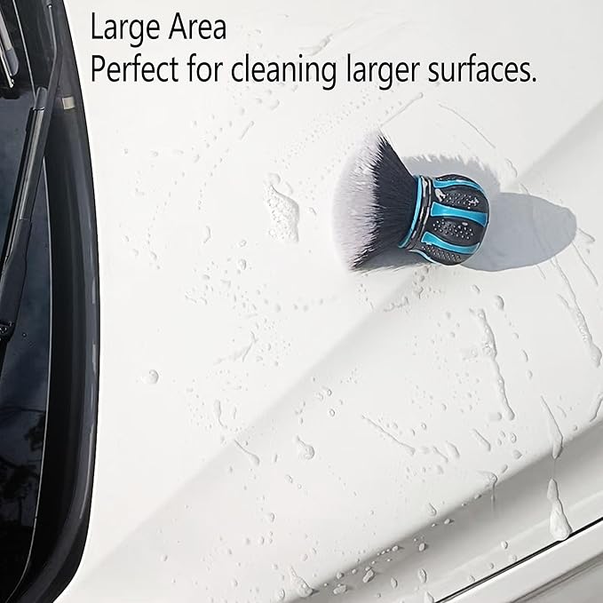 Car Interior Brush and Vent Cleaner Set - Premium Soft Fur Leather Brush & Dual-Ended Detailing Brush for Car Detailing, Vents, Crevices - 2.75inch Ball Head & 8.6inch Gap Brush
