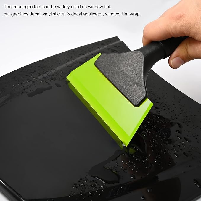 EHDIS Small Squeegee 5 inch Rubber Window Tint Windshield Scraper for Car,Glass, Mirror, Shower, Door,Bathroom Cleaning(Green, 2)