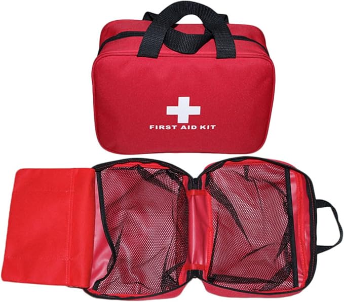Nylon First Aid Empty Kit,Compact Waterproof and Lightweight First Aid Bag with Zippered for Emergency at Home, Office,