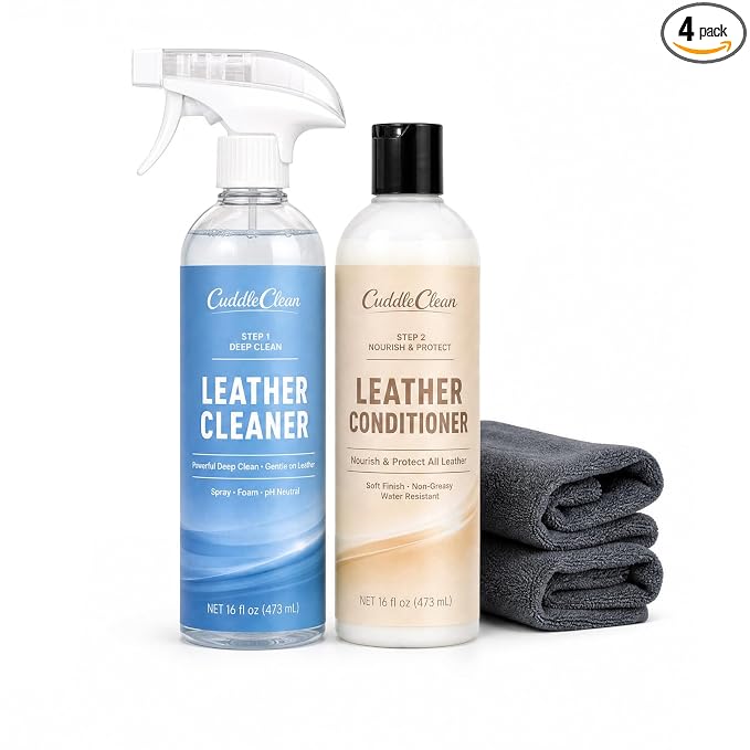 Leather Cleaner and Conditioner Kit (2×16oz) – 2-Step Leather Care System