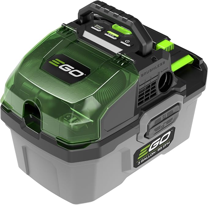EGO Power+ Shop Vacuum Wet Dry, Car Vac, Compact Portable Cordless Cleaner, 3 Gallon 85 CFM, Battery and Charger Not Inc