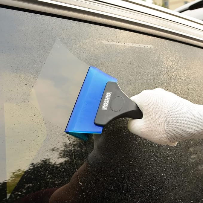 FOSHIO Small Squeegee with 5 Inch Dark Blue Rubber Blade Mini Wiper Window Tinting Tools for Mirror Glass Window Cleaner with Non-Slip Handle, 2 Pack
