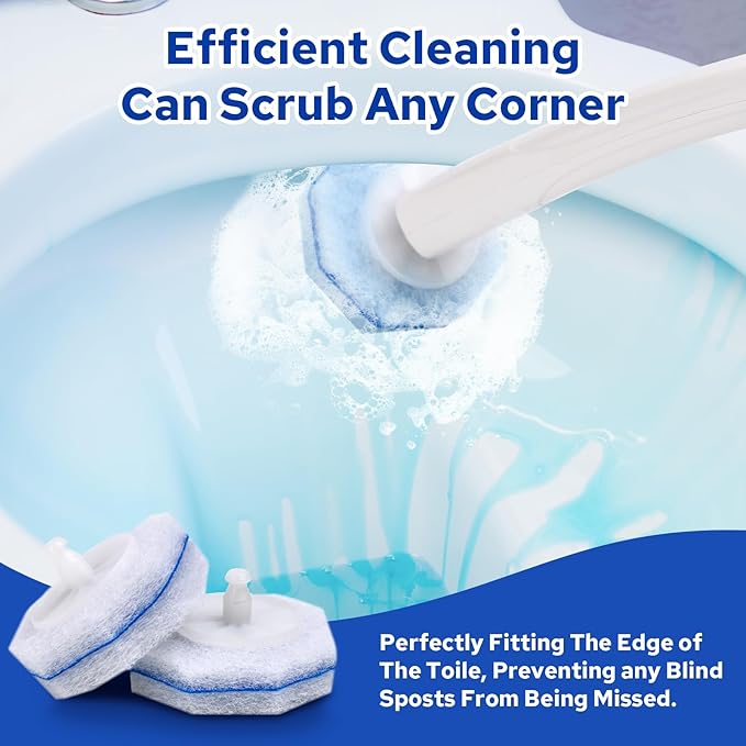 120pcs Disposable Toilet Brush Refills, Bulk Toilet Bowl Cleaner Refill Pads, Compatible with Most Toilet Cleaning Wands, High-Value Scrubber Replacement Heads, 120 Count