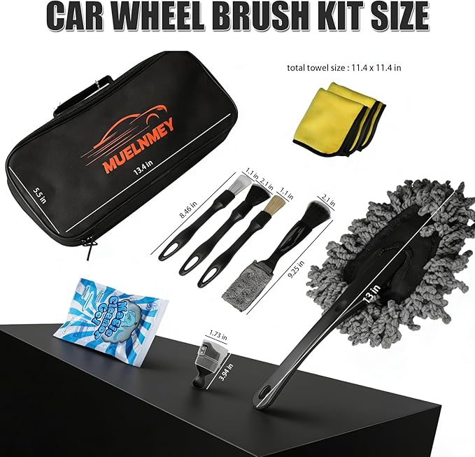 10PCS Car Detailing Brush Kit, Soft Boar Hair Brush, Car Interior Detail Brush, Fiber Brush, Car Dust Removal Brush, Car Cleaning Gel, Car Interior Cleaning Kit for Trucks, Cars, RVs, SUVs