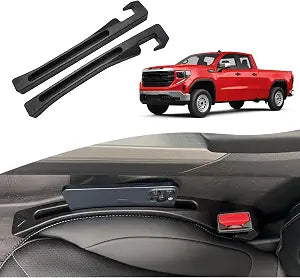 MC Sierra Chevy Silverado 1500 2007-2027 Seat Gap Filler, Car Seat Gap Filler Organizer Stop Things from Dropping Customized Interior Accessories for Truck, Black Pack of 2 - Cleanova