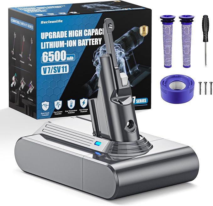 6500mAh Replacement Compatible with Dyson V7 Battery SV11 - Cleanova