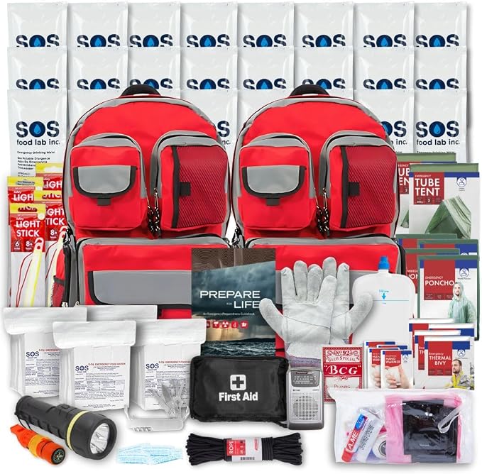 Family Emergency Kit | All-in-one Survival Kit Backpack for Earthquake, Flood, Disaster Relief, Civil Unrest & Outdoor -