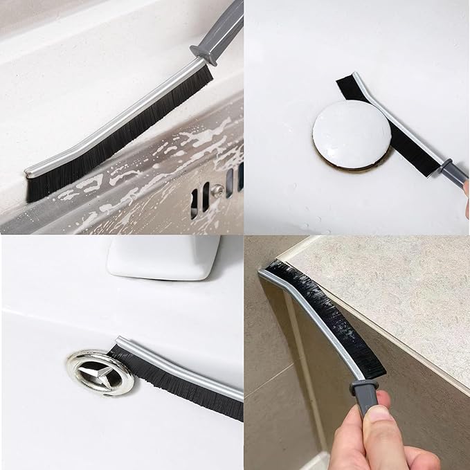 Cleaning Brush, 9 Pcs Hard Bristle Crevice Cleaning Brush Set for Kitchen Bathroom Toilet Grout Bottle Gap Window Tracks, Multifunctional Home Essentials Scrub Cleaning Tools