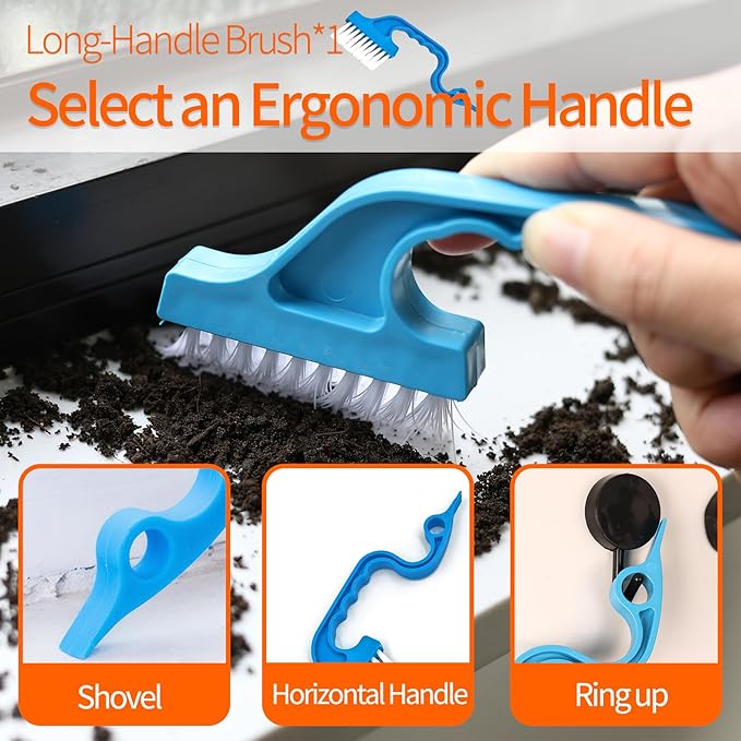 Window Track Cleaner Tools Set - 8 Pcs Groove Cleaning Brush Kit, for Sliding Door Track, Shutter, Sill, Tile Lines, Sink