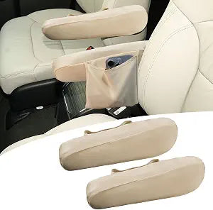 Beige Seat Arm Rest Cover with Pocket for Car, SUV, Truck&Van 1 Pair