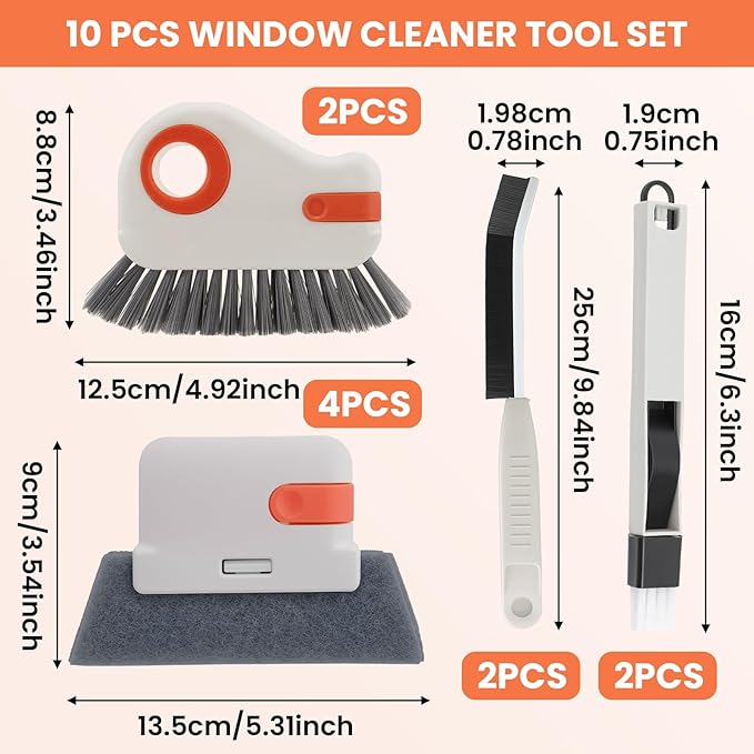 Cleaning Brushes with Hard Bristle Crevice Brush (M, Count, 8)