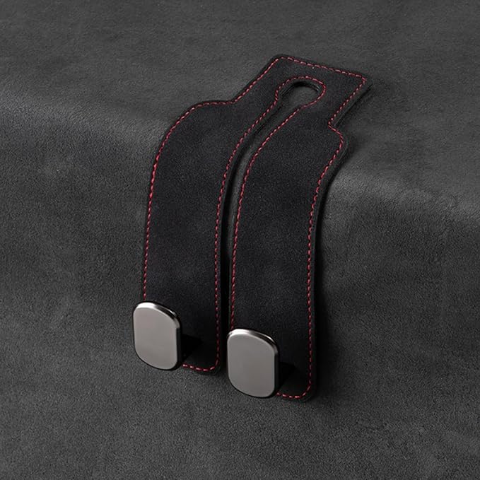 1 Pack Black Leather Car Headrest Hooks Purse Bag Storage Holders for Car Seats
