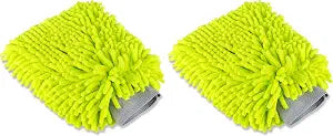 Voodoo Ride ® VR-1020 Premium Scratch-Free Microfiber Wash Mitt in Lime Green (Pack of 2)