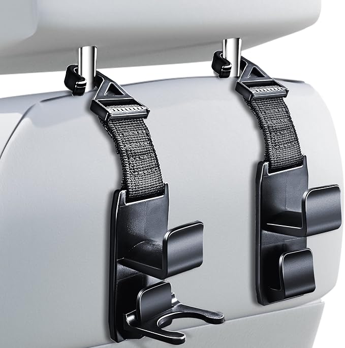 Magic Headrest Hooks for Car, Purse Hanger Headrest Hook Holder for Car Seat Organizer Behind Over the Seat Car Hooks-Ha