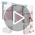 5PCS No Pump Vacuum Storage Bags, No Pump Large Vacuum Storage Compression Bags, Thick Airtight Reusable Organizer for Clothes Comforters Travel Moving Closet Storage (L)