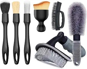 7pcs Car Detailing Brush Kit , Drill Brush Attachments Set, Soft Bristle Car Detailing Cleaning Brushes, Wire Brush Set