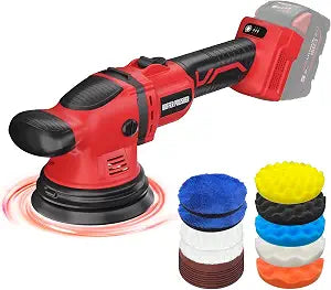 VERVEWAVE Cordless Buffer Polisher Kit for Milwaukee 18V/M18 Battery (No Battery), 6-Inch Orbital Car Polisher 6 Speed 1