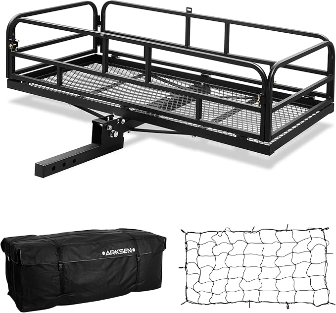 ARKSEN 60" x 25" x 14" Folding Cargo Carrier with Waterproof Bag&Net