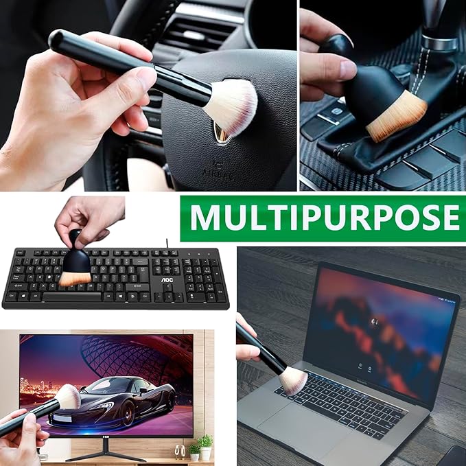 3 Pack Exquisite Microfiber Duster Brushes, Feather Duster,Car Interior Cleaning Brush - Cleaning Tool Efficient Dust Removal for Car Interior, Computers, Keyboards, Photo Frames, Digital Devices