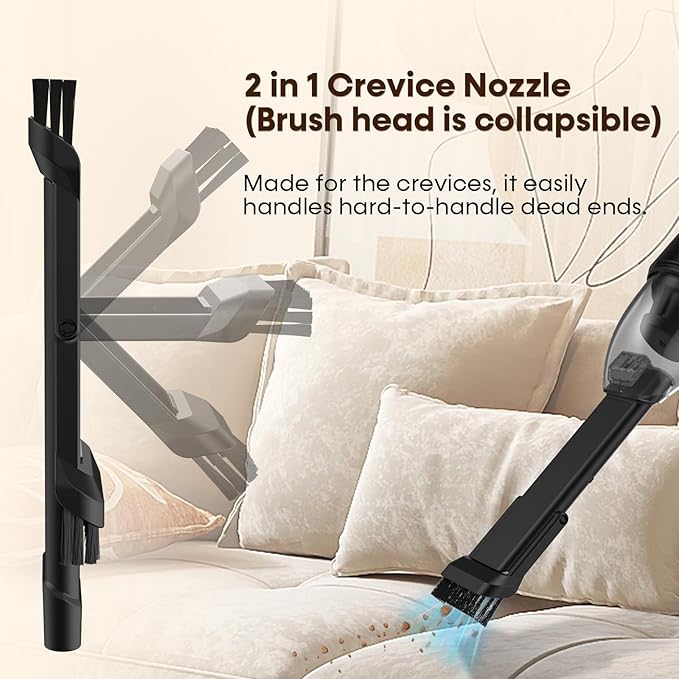 Wkzay Portable Mini Handheld Vacuum Cordless: Brushless Motor – 16,000Pa Strong Suction, Fast Charging, Low Noise, Lightweight and Portable for Home, Apartment, Dorms, Small Spaces