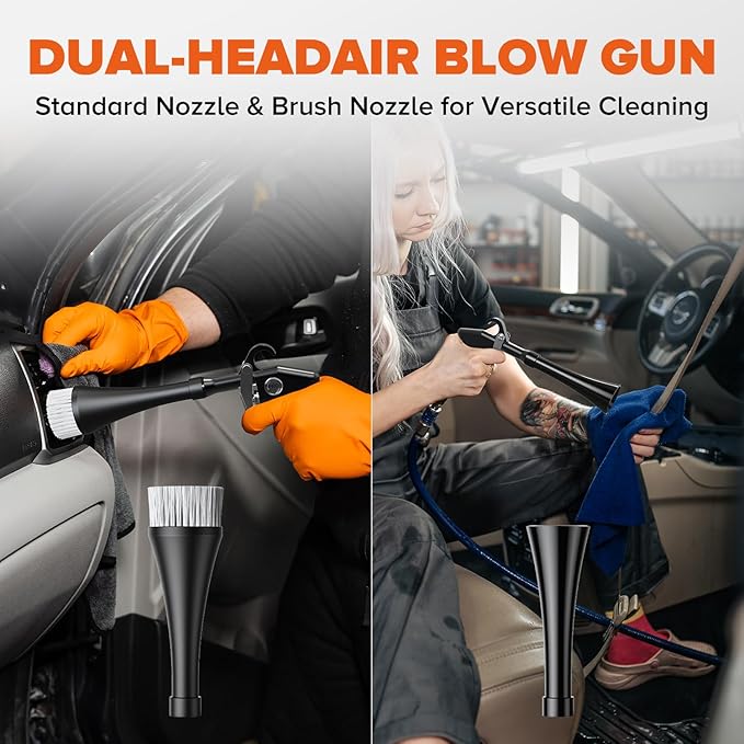 Tornado Car Cleaning Gun Interior Dryer Air Blow Gun, Automotive Tool Car Detailing Supplies High Pressure Air Gun, Car Detailing Cleaner Kit for Car Quickly Blasts Dirt and Dust Works with Air