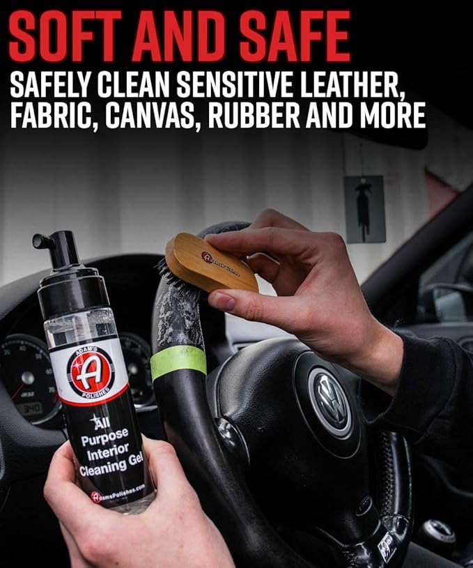 Adam's Polishes Cockpit Detailing Brush (Mini) - Car Cleaning Brush | Scrub Brush for Interior Leather Cleaner Carpet Upholstery Bathroom Fabric Shoe