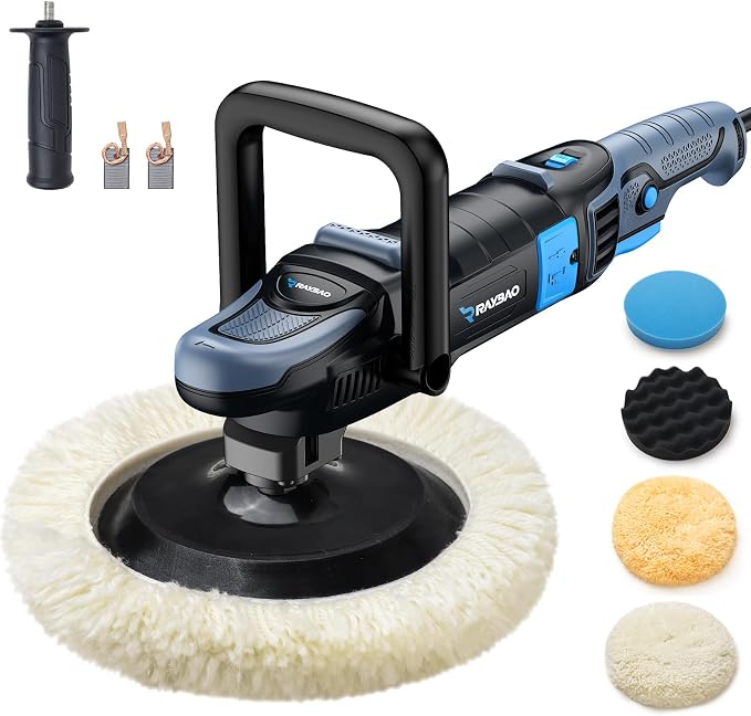 Buffer Polisher 5INCH, 1200W Professional Precision Rotary Polisher with 11 Speed 450-1950RPM, Constant Speed and Power