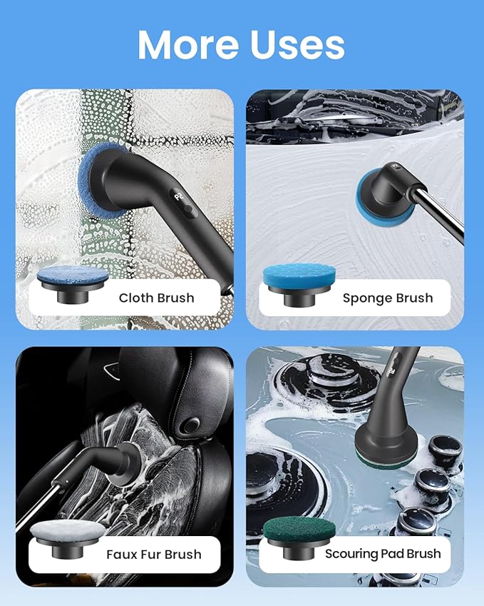 Leebein 8PCS Replacement Brush Heads with Extra Dome Brush for Leebein 2025 New Upgraded YMG-825 Spin Scrubber