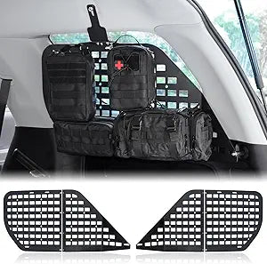 MAIKER Rear Window Molle Panel Modular Storage Panel System with 4 Storage Bag and 10 Fastening Tape for Toyota 4Runner