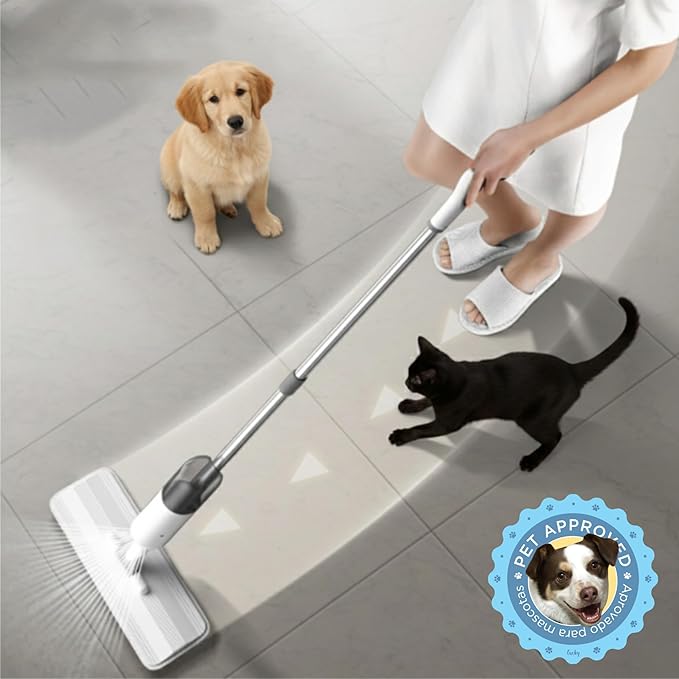 True & Tidy® 2pc Microfiber Mop Pad Refill for SPRAY-250 Multi-Surface Spray Mop with 490ml Refillable Water Bottle for Floor Cleaning