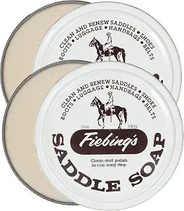Fiebing's White Saddle Soap for Leather (12oz 2 Pack, 24oz Total) - Leather Cleaner & Conditioner to Soften, Protect & R