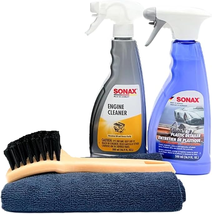 SONAX Engine Bay Cleaning Combo | High-Performance Cleaner & Detailer for Engine Bay Surfaces | Restores & Protects Plas