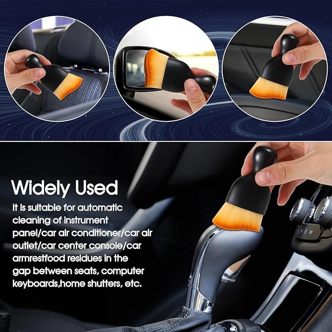 5PCS Car Detailing Brush Set with Car Cleaning Gel Car Cleaning Brushes,Car Dust Brush,Car Interior Detailing Brush for Vehicle Cleaning,Car Accessories for Truck, SUV, Interior