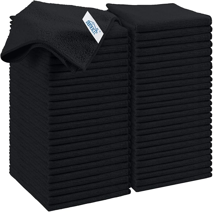 HOMEXCEL 50PK Microfiber Cleaning Cloth, Cleaning Rag for Home, 11.5x11.5in