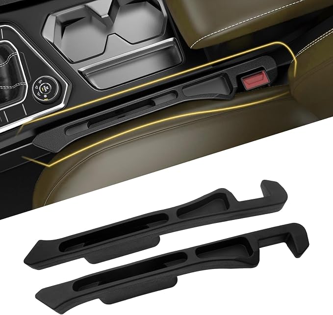 Car Seat Gap Filler 2 Pack, Inserts Between Seats Console with Deeper Groove, Universal Car Seat Gap Plug with Upgraded Phone Holder for Car SUV Truck - Cleanova