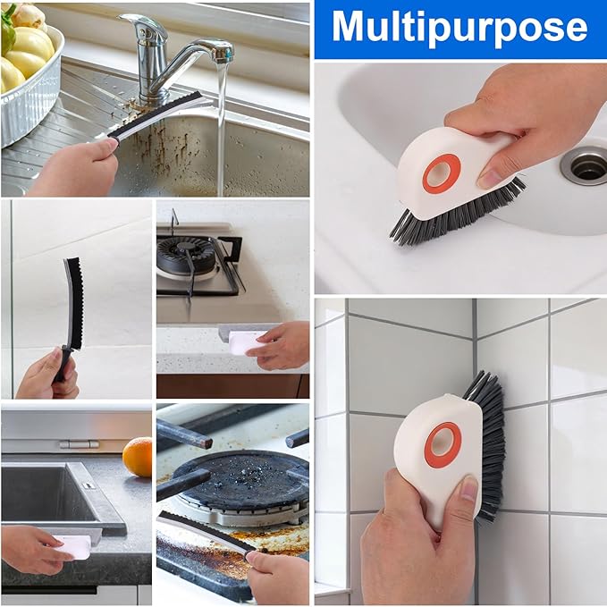 XANGNIER Window Sill Cleaner Tool,8 Pcs Magic Door Window Track Cleaning Tools Kit,Sliding Door Track Cleaner,Groove Crevice Cleaning Brush for Tile Lines/Shutter/Car Vents/Air Conditioner/Keyboard