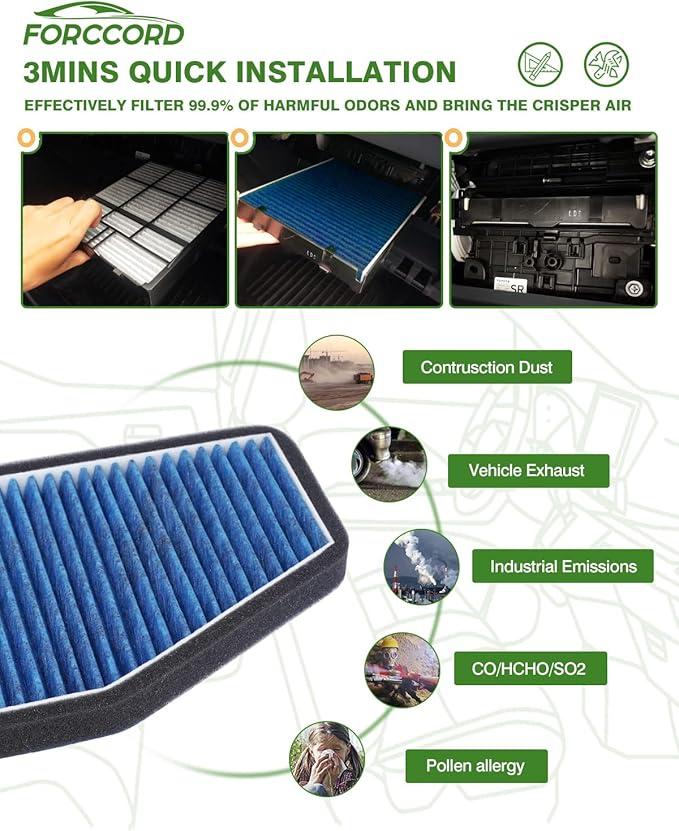 2-Pack HEPA Cabin Air Filter Fits for Escape (2007-2012), Tribute (2008-2011), Mariner (2007-2011) Activated Carbon Cabin Filter Replacement for CF10548 Accessories