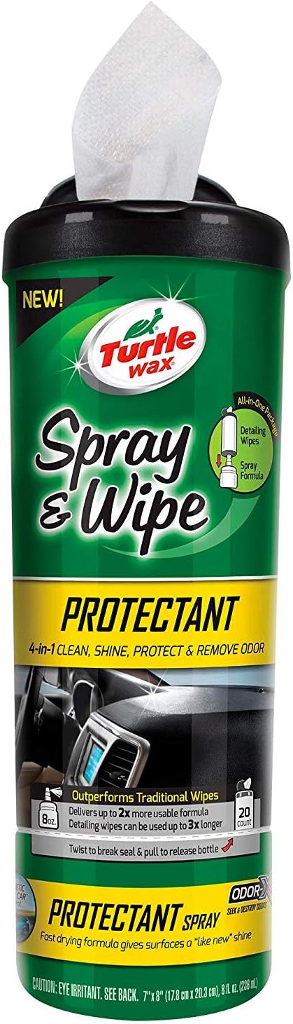 Turtle Wax Spray & Wipe Car Interior Wipes (Protectant)