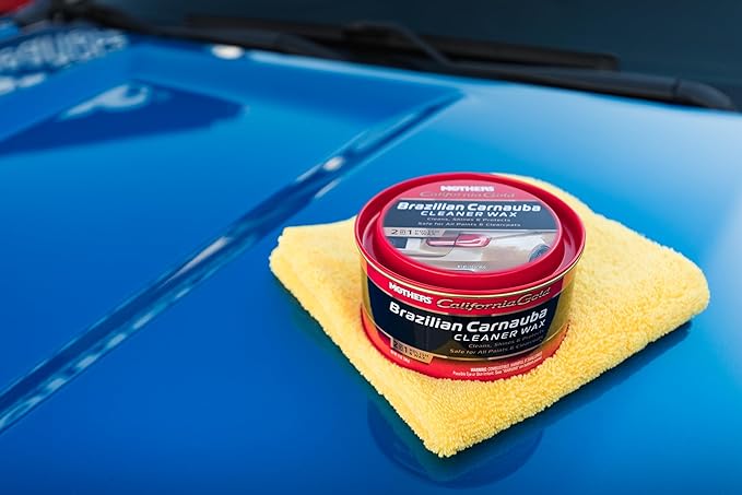 Mothers California Gold Brazilian Carnauba Cleaner Wax, 12 oz. Paste – Cleans & Waxes in One Step, Removes Oxidation & Swirls, Premium Carnauba Shine & Protection for All Paint Finishes (05500)