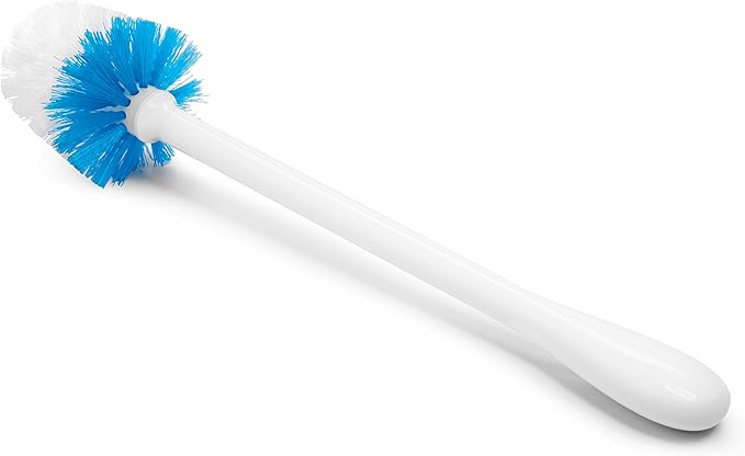 OXO Good Grips Compact Toilet Brush & Canister, Toilet Bowl Brush and Holder with Automatic Canister Door, Bathroom and Small Spaces Cleaning Supplies Essential (Pack of 2)