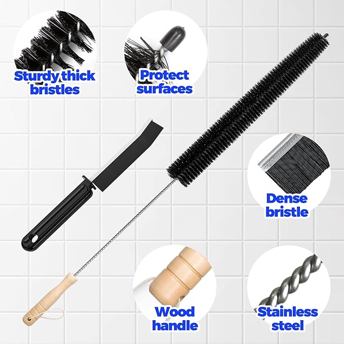 Holikme Dryer Vent Cleaner Kit Clothes Dryer Lint Brush Vent Trap Cleaner Home Essentials Long Flexible Vacuum Brush,Crevice Gap Cleaning Tool Brush