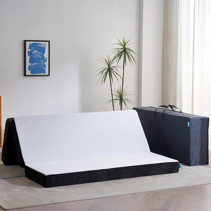 Odorless Foldable Mattress Medium King Size 80" x 76" x 6"
