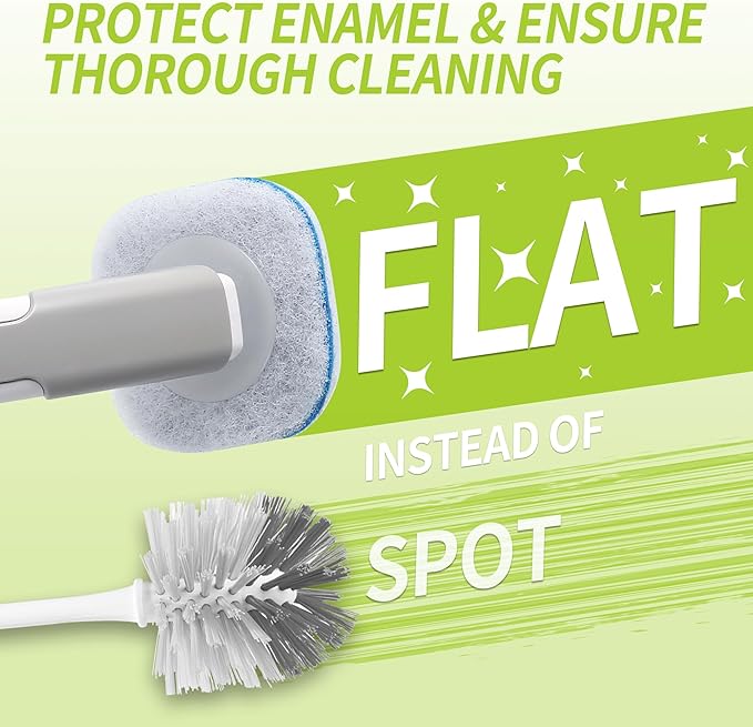 IVYROLL Toilet Bowl Cleaner Wand with 14 Refills, Disposable Toilet Brush Set with Holder, Cleaning System Starter Wand Kit, Bathroom Cleaning Set
