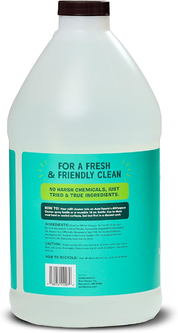 Aunt Fannie's All Purpose Household Cleaner, Multi-surface Spray, Powered by Vinegar for Kitchen, Bath, Windows and Countertops, Eucalyptus Scent (Refill)