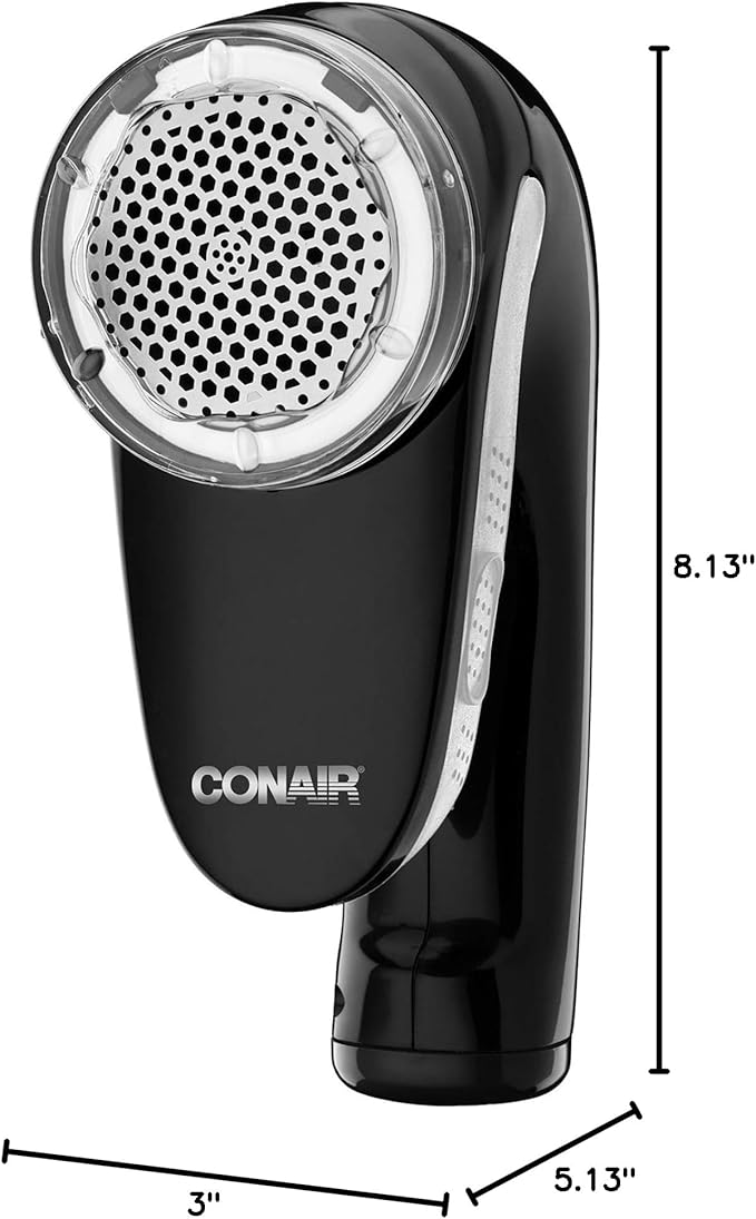 Conair Fabric Shaver and Lint Remover, Rechargeable Portable Fabric Shaver, Black