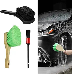 3PCS Wheel Rim & Tire Brush Set, Car Cleaning Supplies, Wheel Brushes for Cleaning Wheels, Universal Bendable & Durable