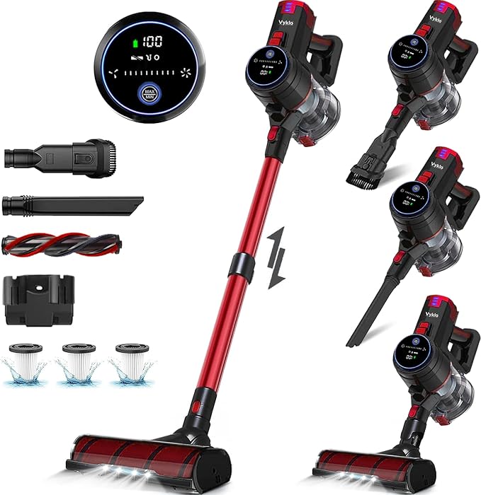 V8 Cordless Vacuum Cleaner, Powerful Suction Stick Vacuum, 55Mins Runtime, Wireless Lightweight Handheld Vacuum Cleaner